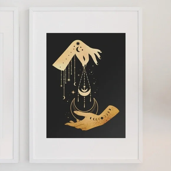 Wall Art Esoteric Celestial Mystic Hands Print Poster Unframed - Picture 2 of 5